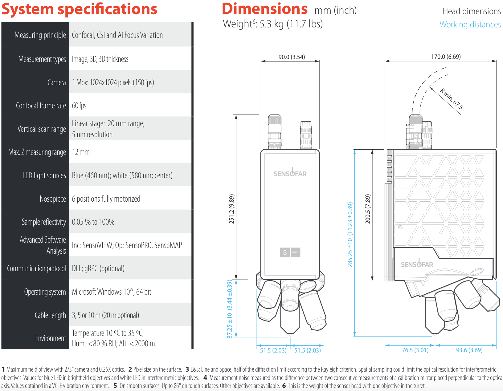Dimensions and Specifications